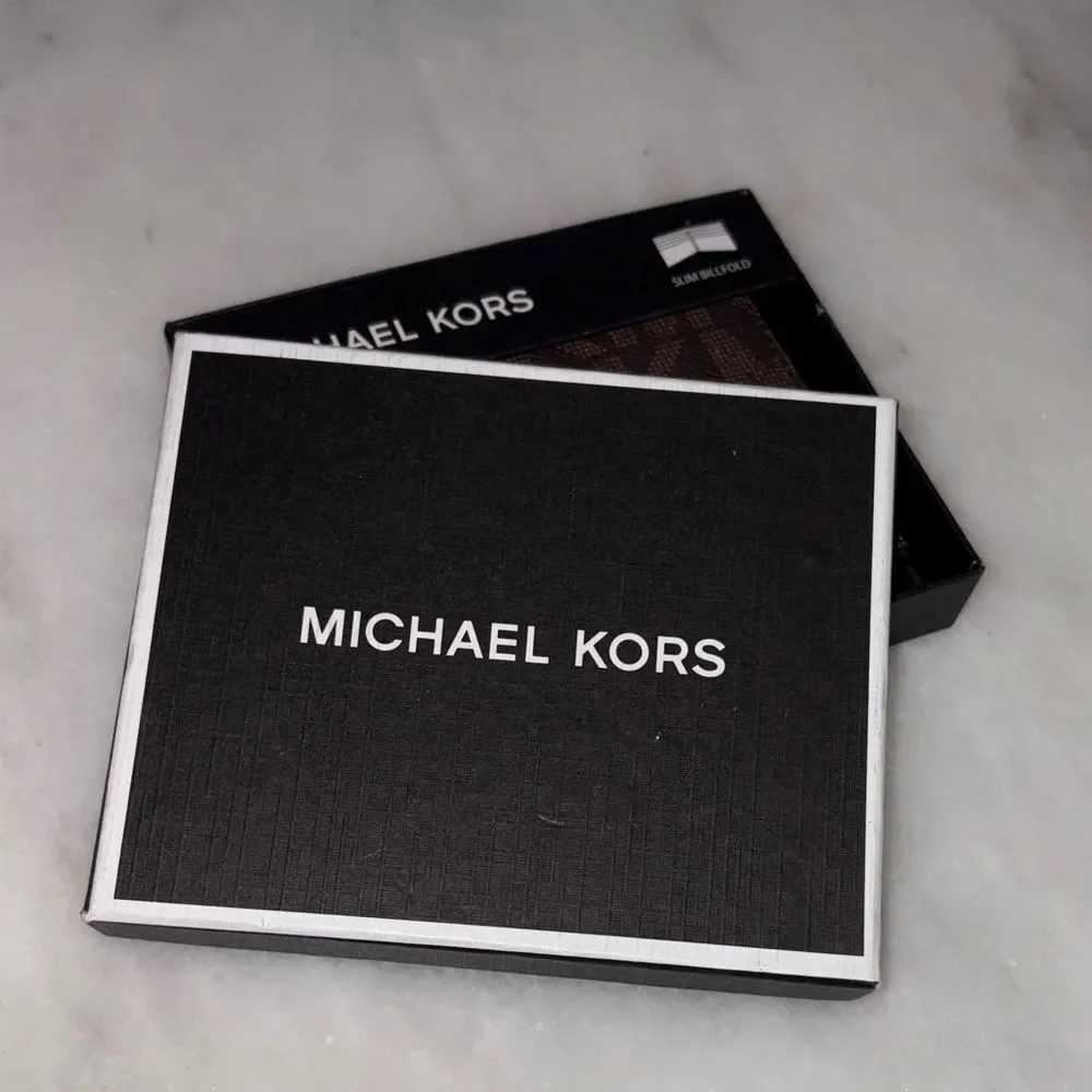 Michael Kors Wallet Leather Coated Canvas Signature Men's Slim Billfold Monogram
